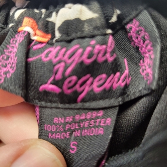 Cowgirl Legend Size Large‎ Southwest design Lined Sheer Sleeve Shirt - Picture 4 of 4